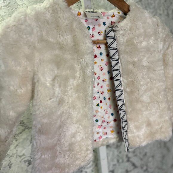 Children’s 5T Genuine Kids Jacket Faux Fur, Patterned Lining - Picture 2 of 3